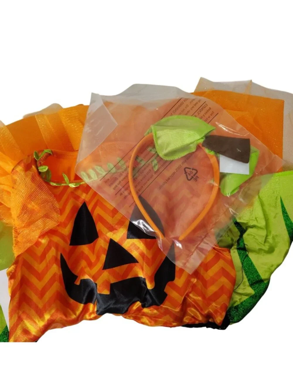 Celebrate! Girls S (6/6X) Pumpkin Dress and Headband Halloween Costume